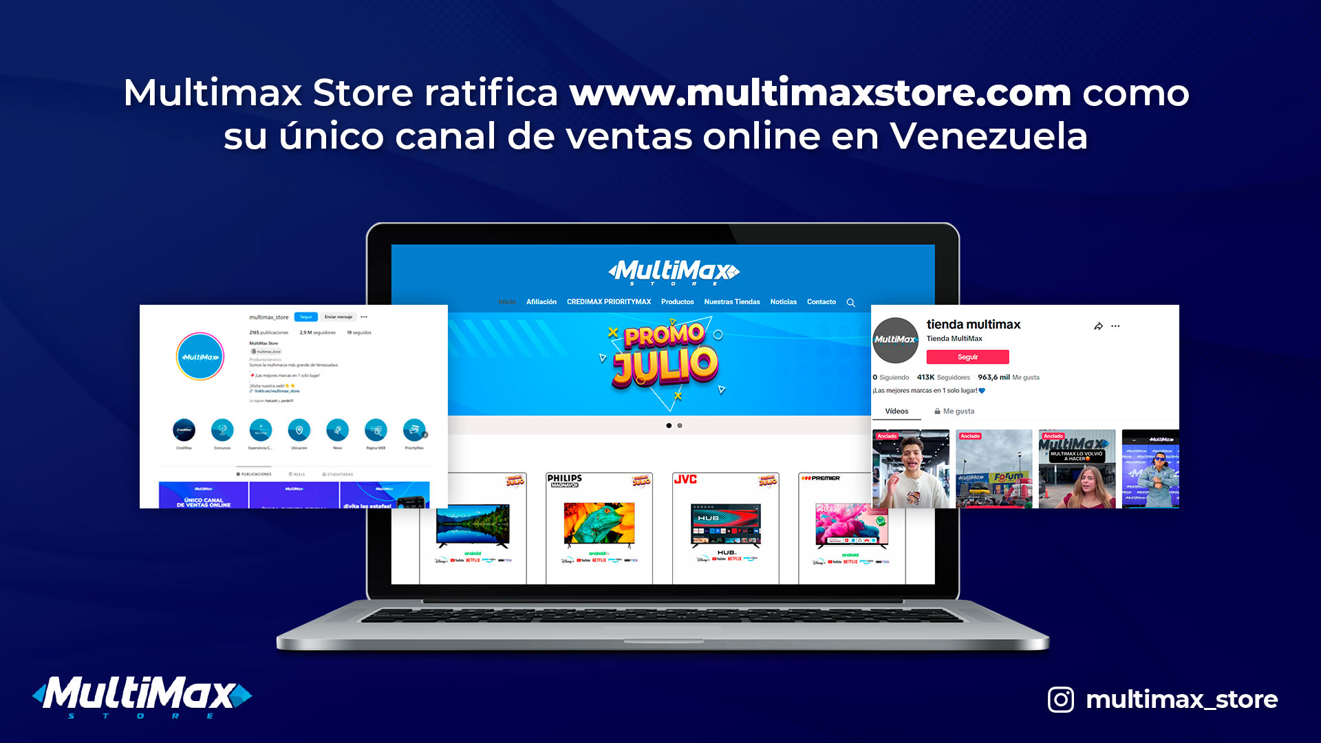 Multimax Store ratifica www.multimaxstore.com como su único canal de ventas online en Venezuela